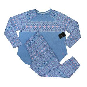 Cuddl Duds 2-Piece Long Sleeved Shirt Jogger Style Pant Women's Pajama Set NWT